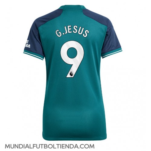 Camiseta Arsenal Gabriel Jesus #9 Tercera Equipación Replica 2023-24 para mujer mangas cortas
